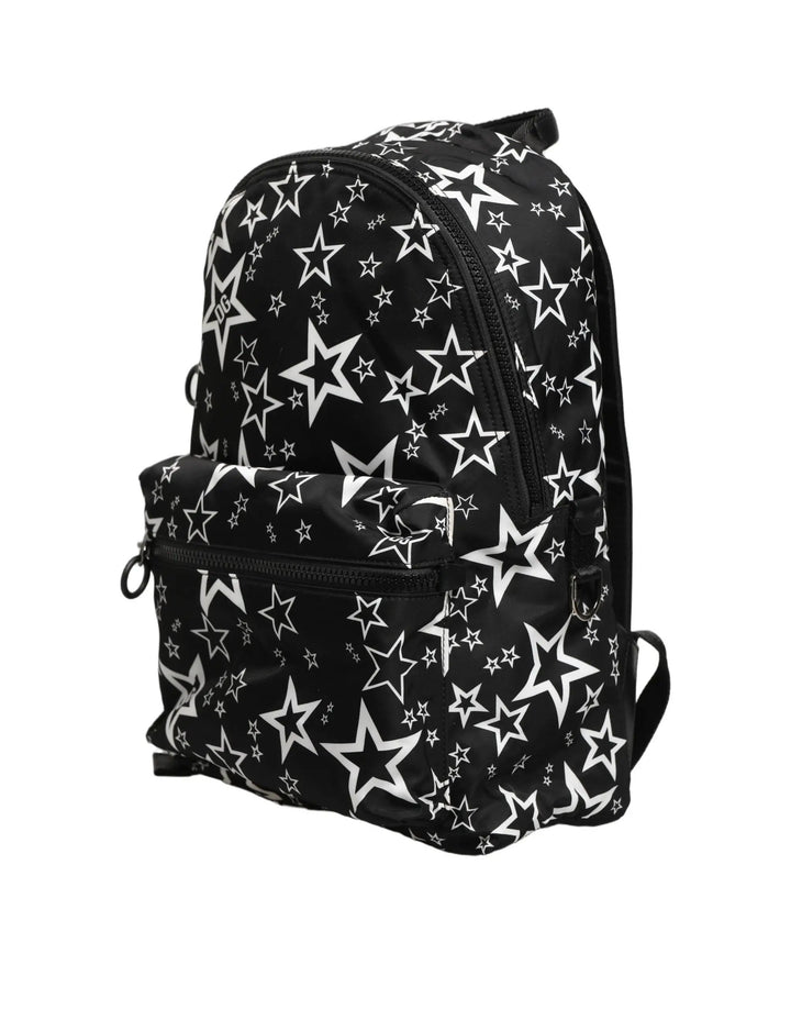 Dolce & Gabbana Black Millenial Stars Nylon Travel Backpack Borse Bag