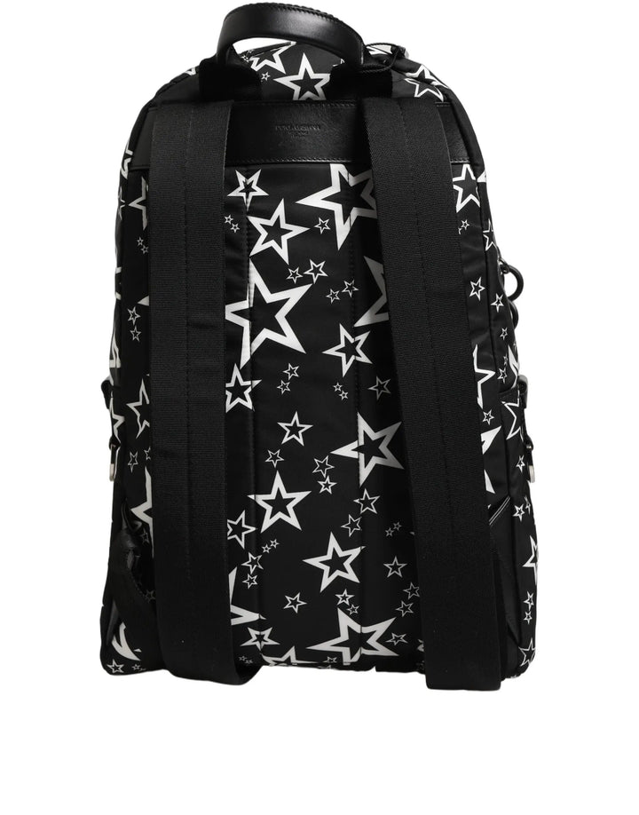 Dolce & Gabbana Black Millenial Stars Nylon Travel Backpack Borse Bag