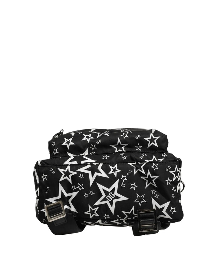 Dolce & Gabbana Black Millenial Stars Nylon Travel Backpack Borse Bag