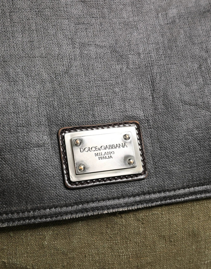 Dolce & Gabbana Military Green Two Tone Messenger Shoulder Borse Men Bag
