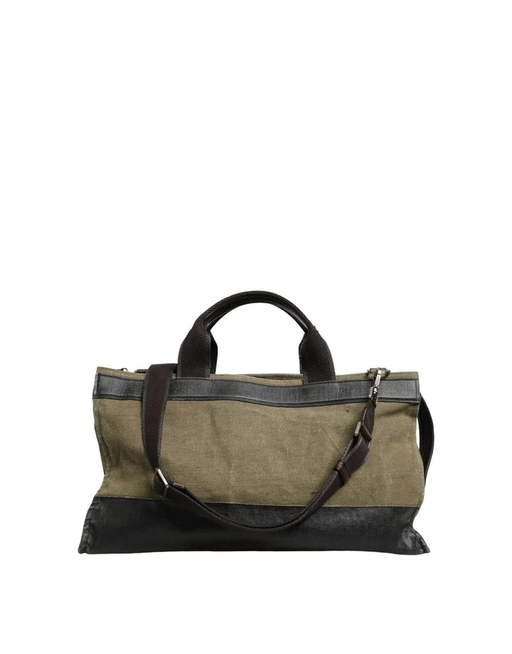 Dolce &amp; Gabbana Military Green Two Tone Tote Duffel Shoulder Borse Bag