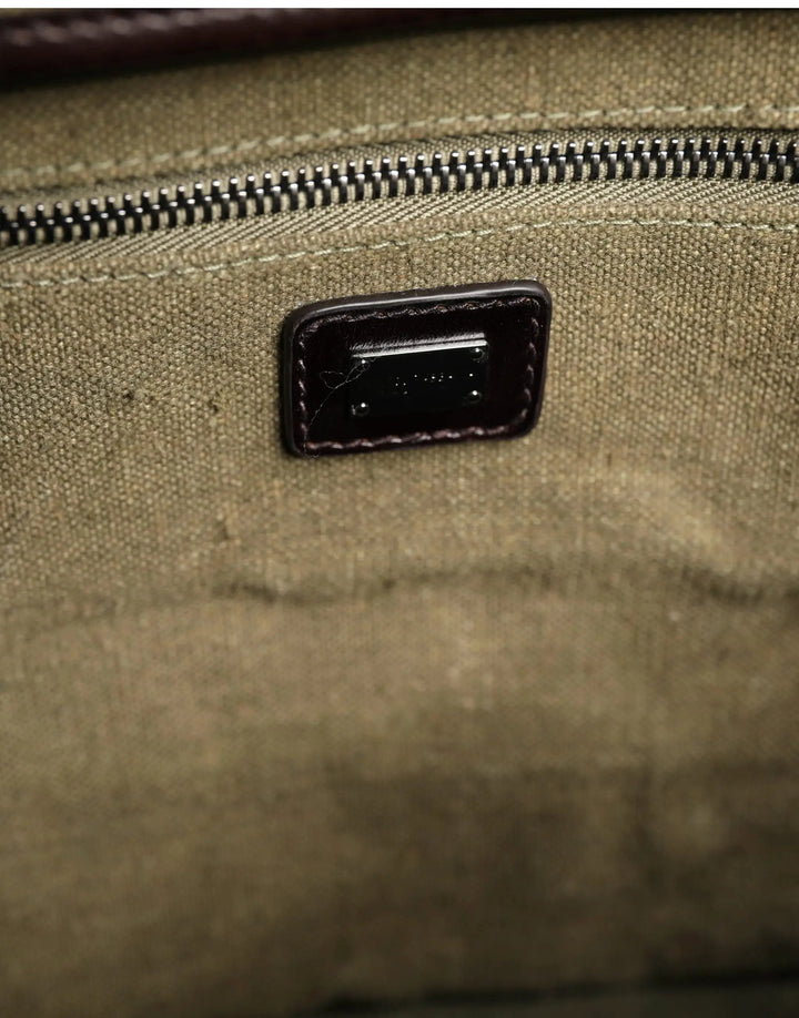 Dolce &amp; Gabbana Military Green Two Tone Tote Duffel Shoulder Borse Bag
