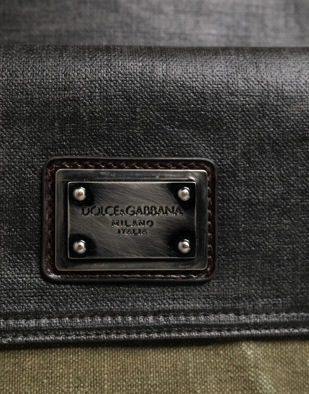 Dolce &amp; Gabbana Military Green Two Tone Tote Duffel Shoulder Borse Bag