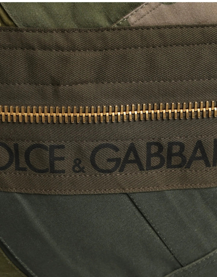 Dolce & Gabbana Military Green Patchwork Rucksack Backpack Borse Men Bag