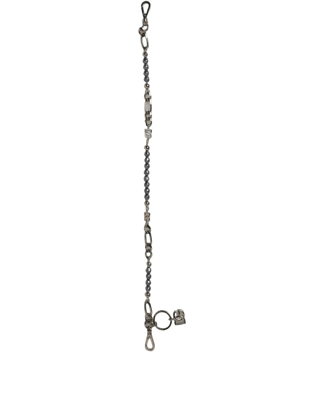 Dolce &amp; Gabbana Silver Tone Chain Signature DG Logo Pendant Necklace