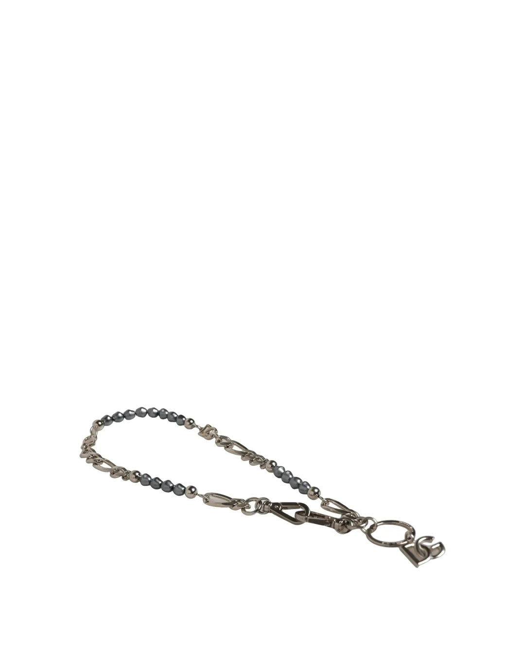 Dolce &amp; Gabbana Silver Tone Chain Signature DG Logo Pendant Necklace