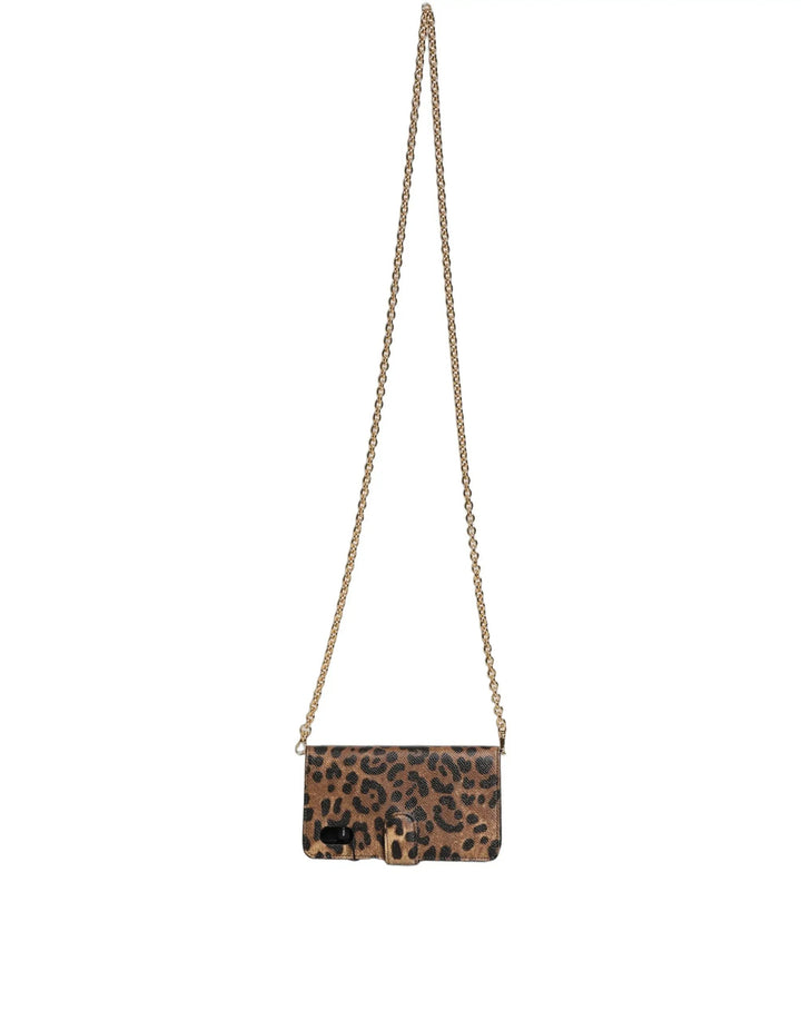 Dolce &amp; Gabbana Flip Cover Brown Leopard Crystal iPhone X - XS Case