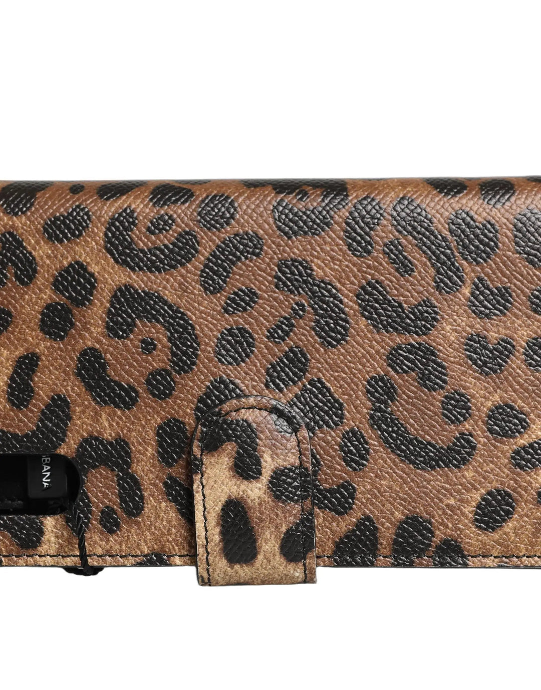Dolce &amp; Gabbana Flip Cover Brown Leopard Crystal iPhone X - XS Case