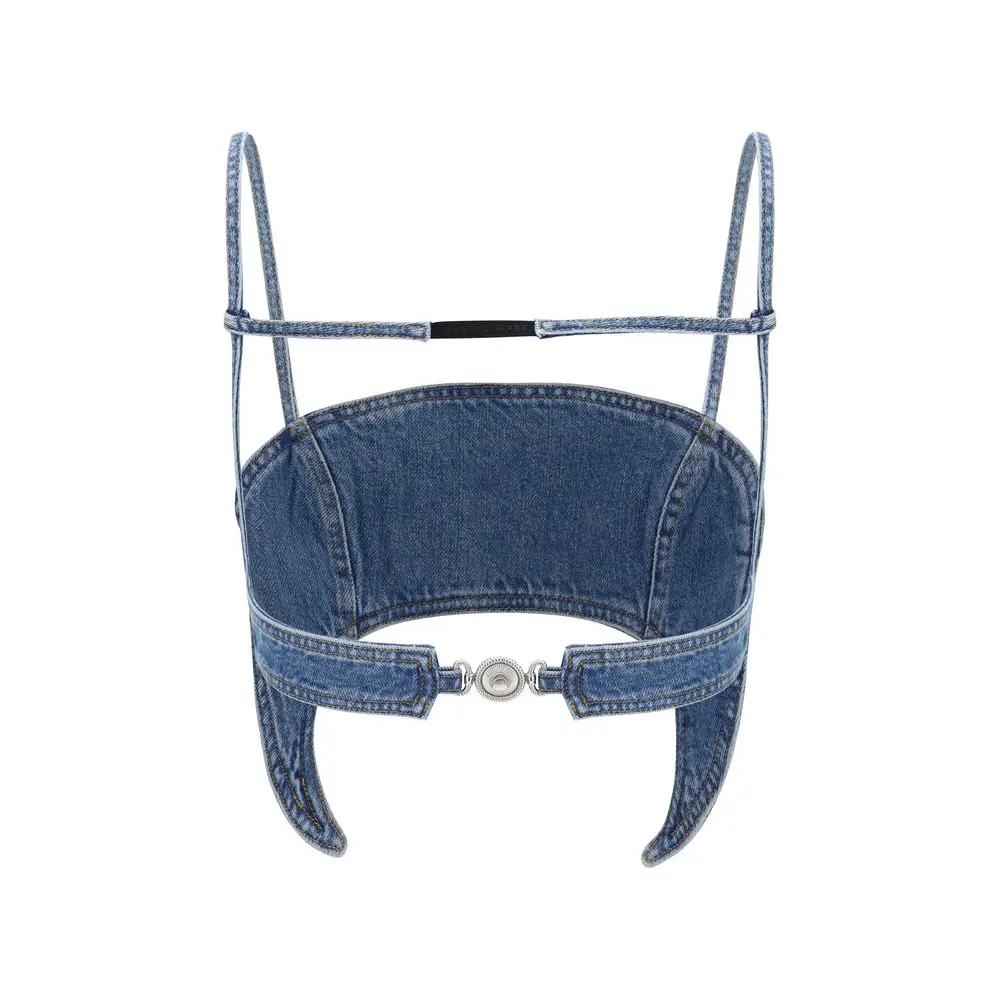 Marine Serre Blue Denim Shirt