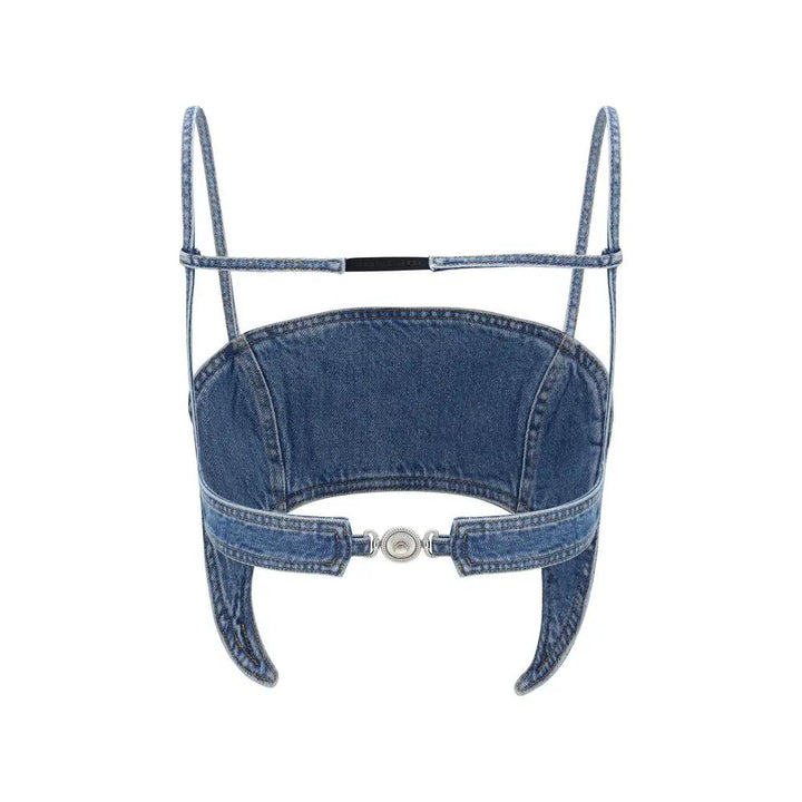 Marine Serre Blue Denim Shirt