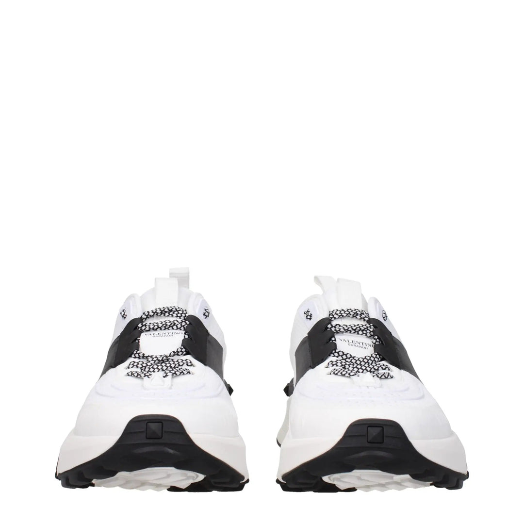 Valentino Garavani White Fabric Athletic Sneakers