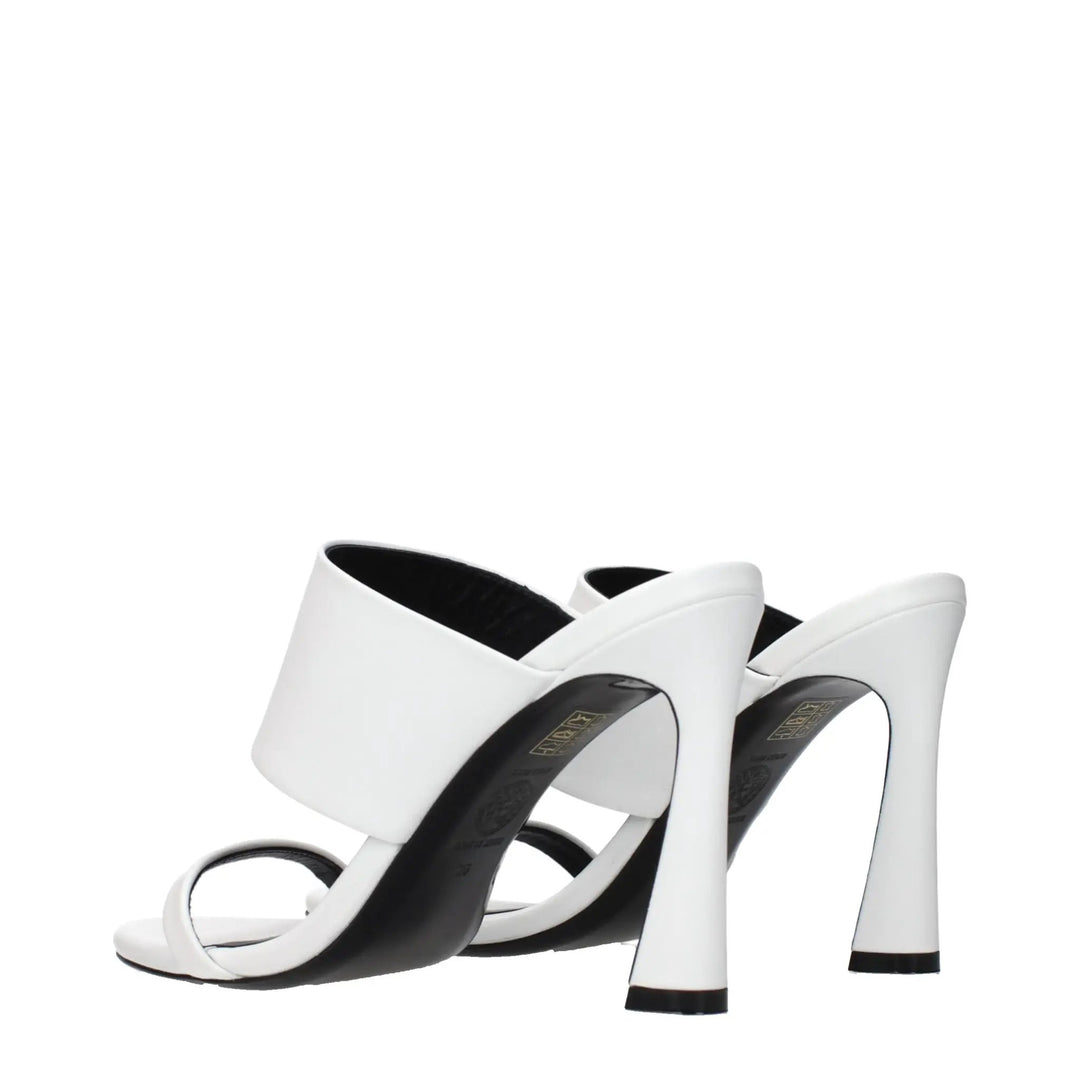 Versace White Leather Stiletto Heel Sandals