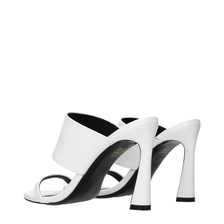 Versace White Leather Stiletto Heel Sandals