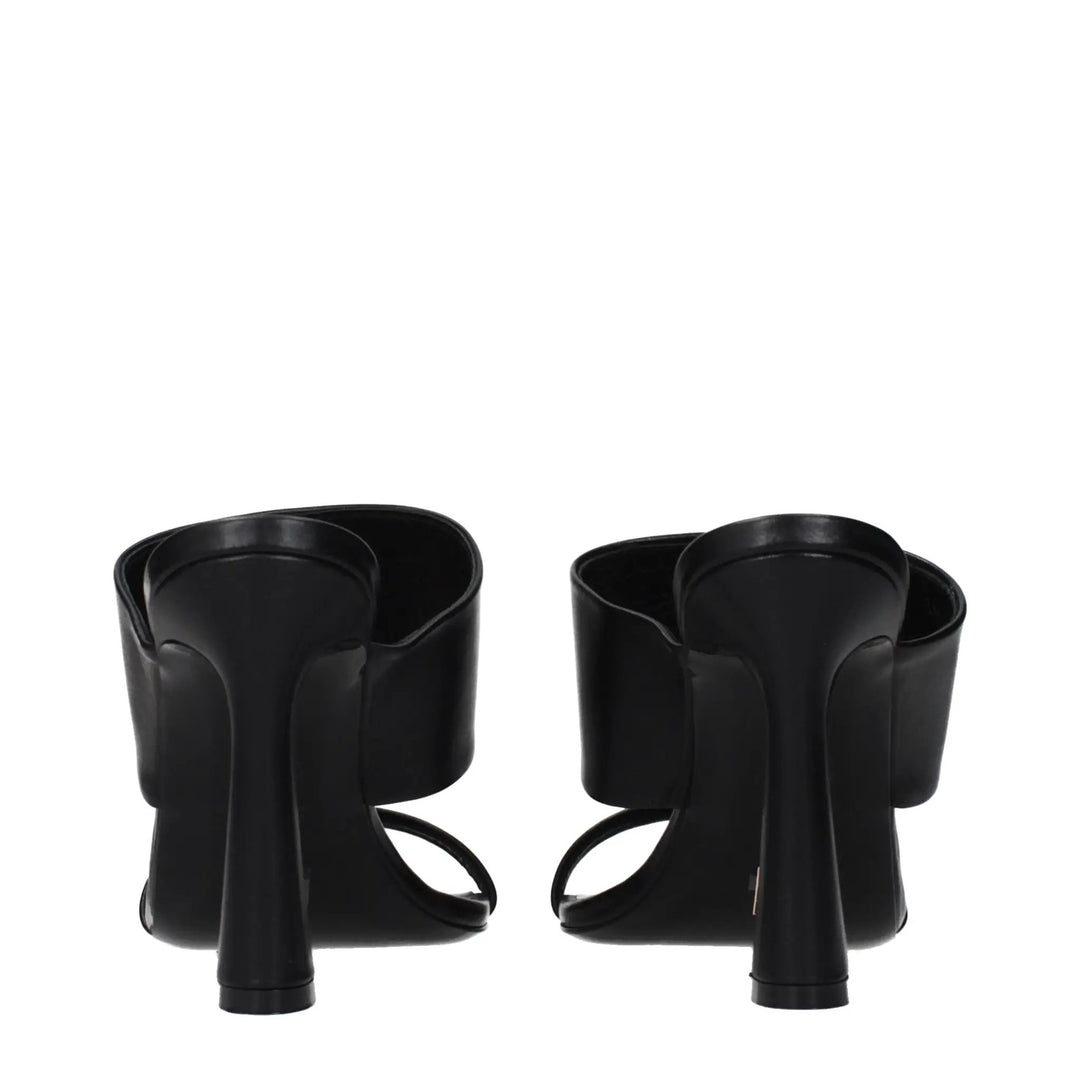 Versace Black Leather Stiletto Heel Sandals