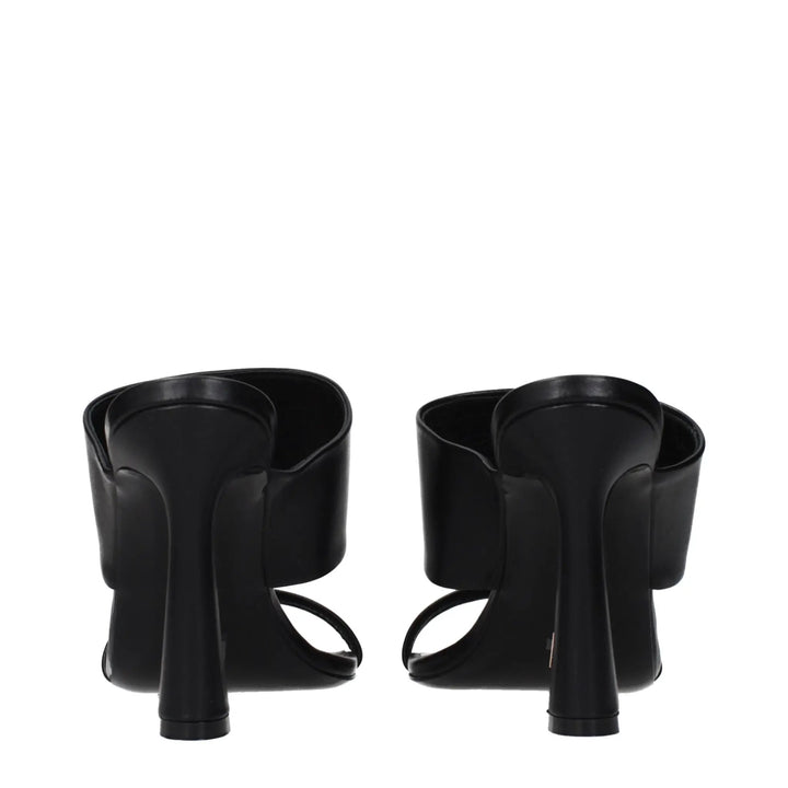 Versace Black Leather Stiletto Heel Sandals