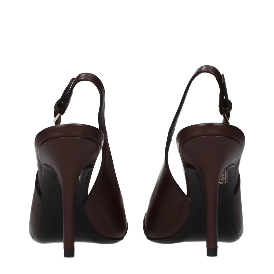 Versace Brown Leather High Heel Pumps