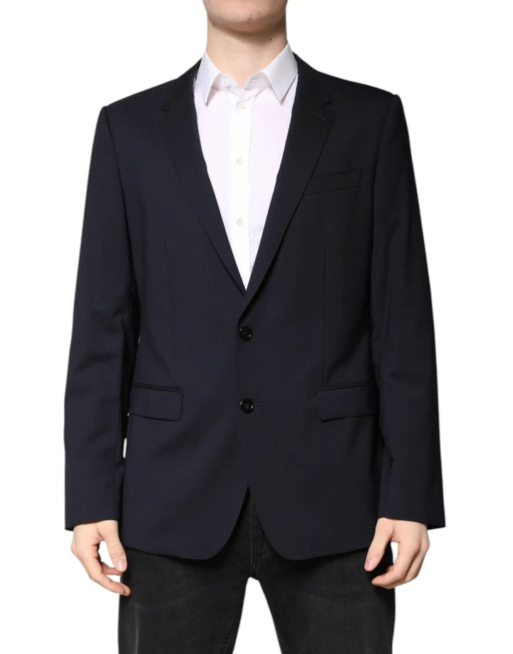 Dolce &amp; Gabbana Blazer MARTINI Dark Blue Wool SingleBreasted Blazer