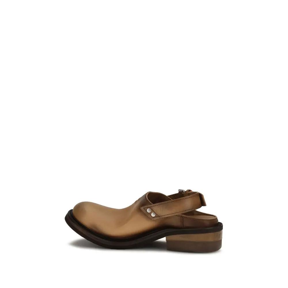 Miu Miu Sample Sale | Miu Miu Brown Calf Leather Bos Taurus Mules - | Designer outlet