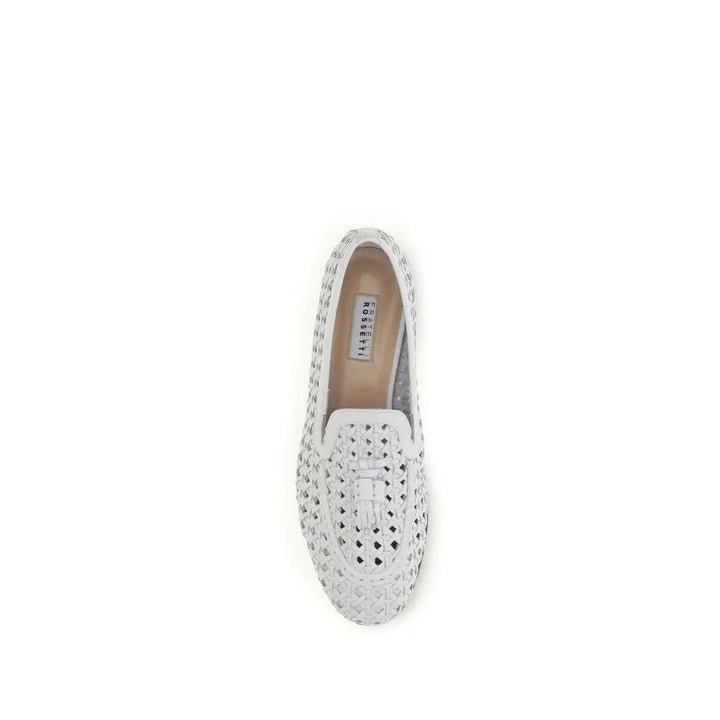 Fratelli Rossetti Sample Sale | Fratelli Rossetti White Calf Leather Bos Taurus Slip-On Loafers - | Designer outlet