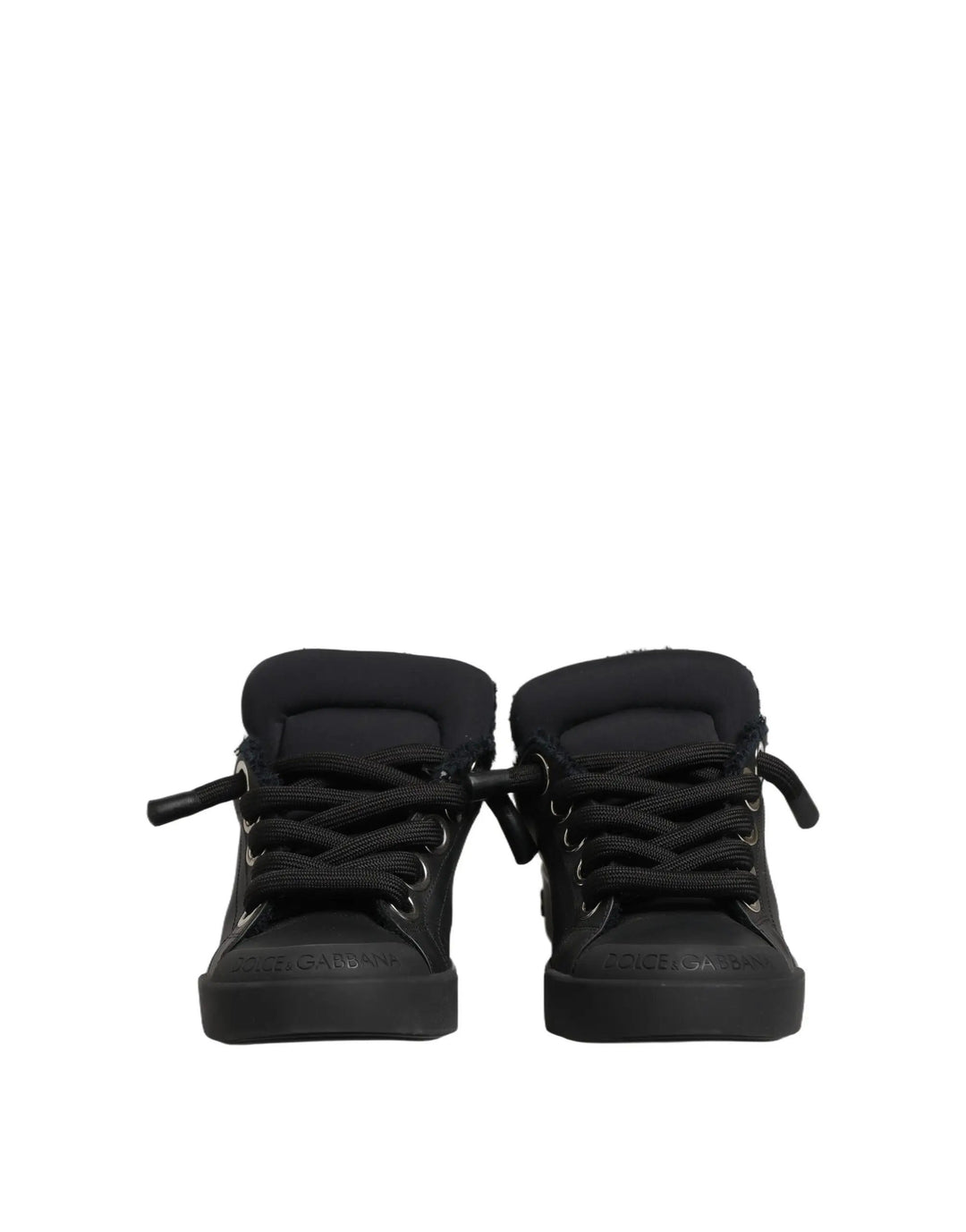 Dolce &amp; Gabbana Sample Sale | Dolce &amp; Gabbana Black Leather Low Top Portofino Sneakers Shoes - | Designer outlet