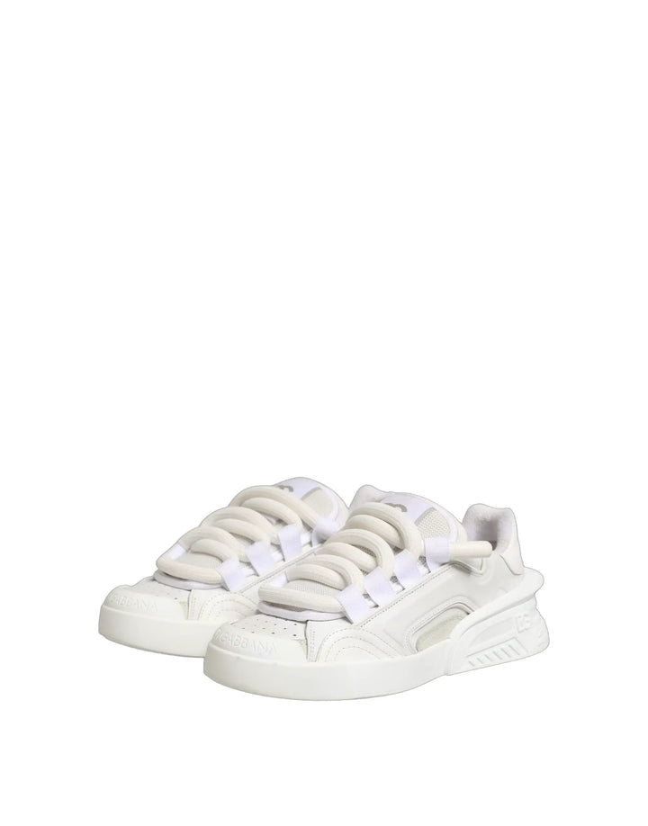 Dolce &amp; Gabbana Sample Sale | Dolce &amp; Gabbana White Calfskin Leather Low Top Sneakers Shoes - | Designer outlet