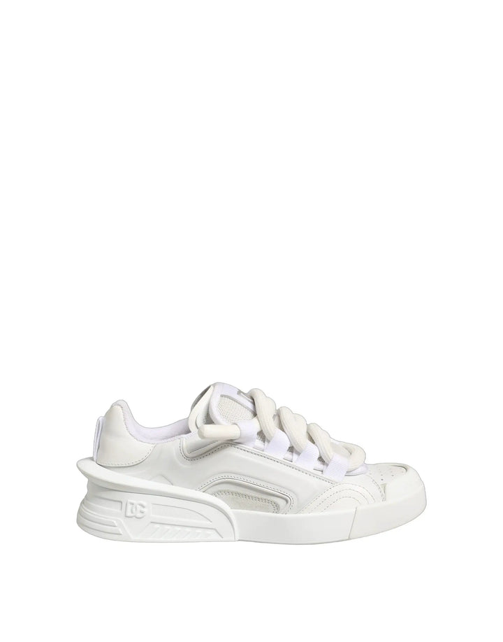 Dolce &amp; Gabbana Sample Sale | Dolce &amp; Gabbana White Calfskin Leather Low Top Sneakers Shoes - | Designer outlet