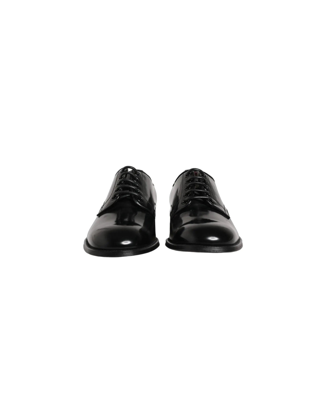 Dolce &amp; Gabbana Black Calfskin Leather Derby Men Dress Shoes