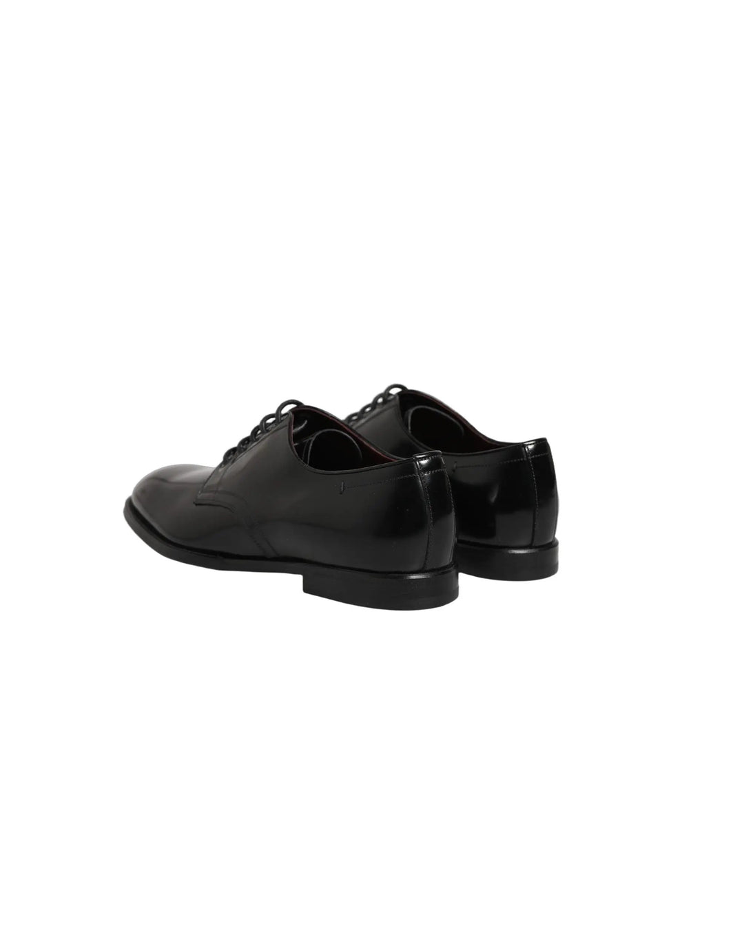 Dolce &amp; Gabbana Black Calfskin Leather Derby Men Dress Shoes