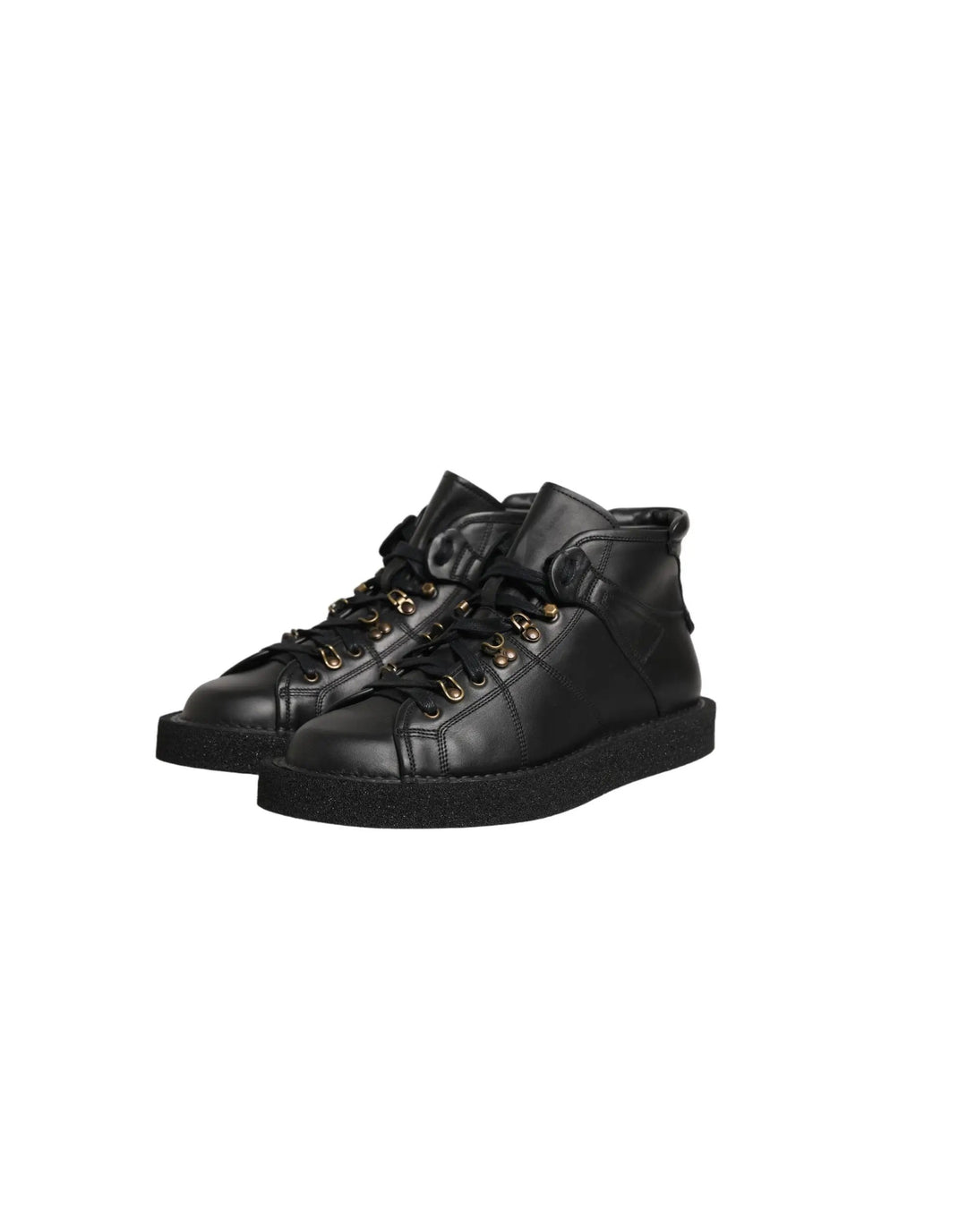 Dolce &amp; Gabbana Sample Sale | Dolce &amp; Gabbana Black Leather Lace Up Men Ankle Boots Shoes - | Designer outlet