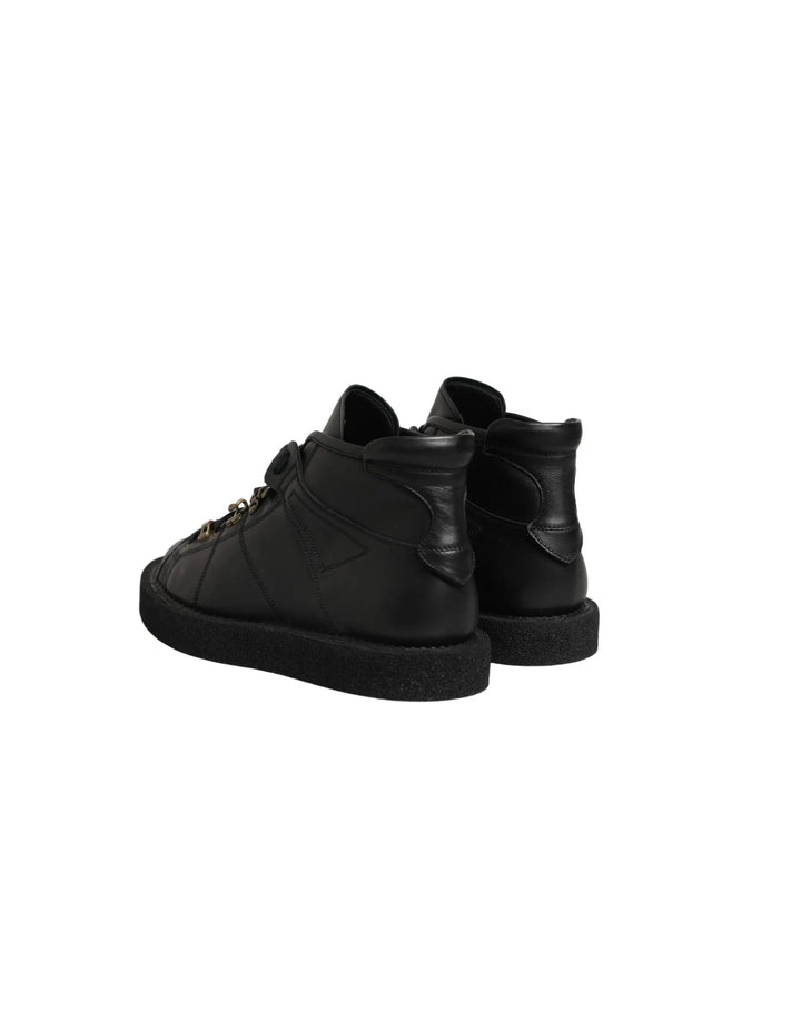 Dolce &amp; Gabbana Sample Sale | Dolce &amp; Gabbana Black Leather Lace Up Men Ankle Boots Shoes - | Designer outlet