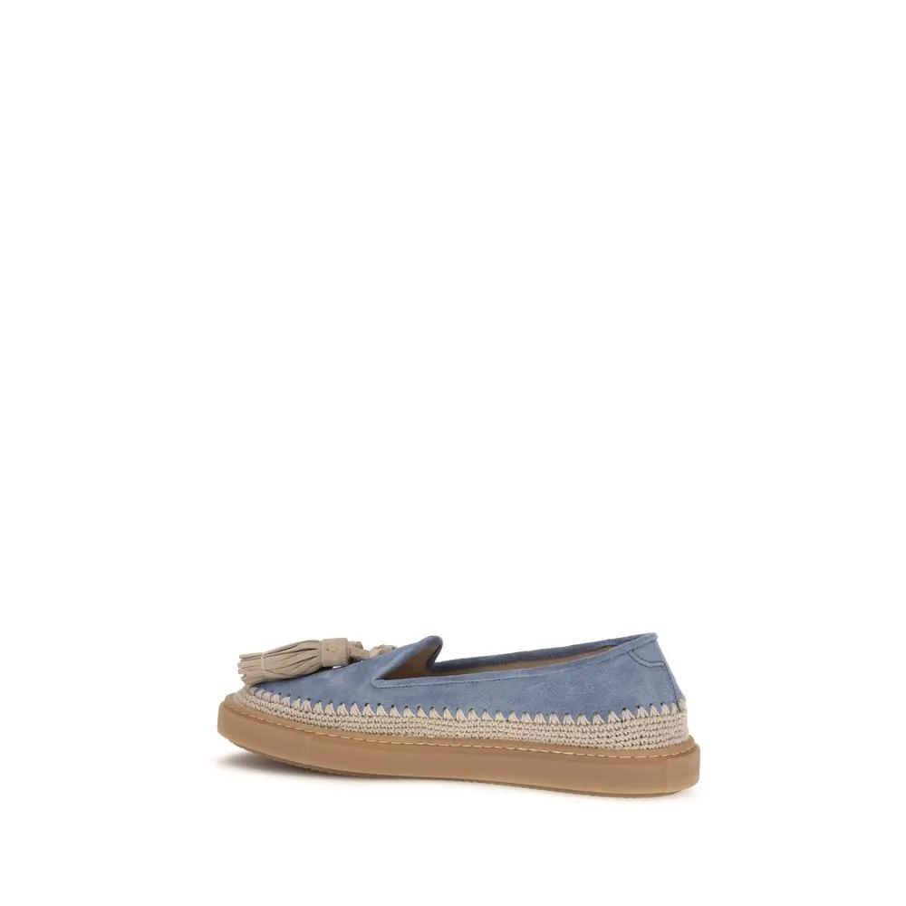 Fratelli Rossetti Sample Sale | Fratelli Rossetti Blue Calf Leather Bos Taurus Slip-On Loafers - | Designer outlet