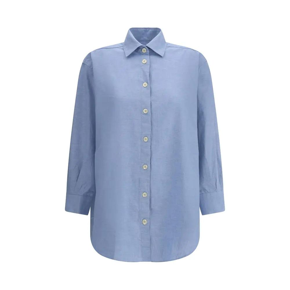Deperlu Sample Sale | Deperlu Blue Cotton Shirt - | Designer outlet