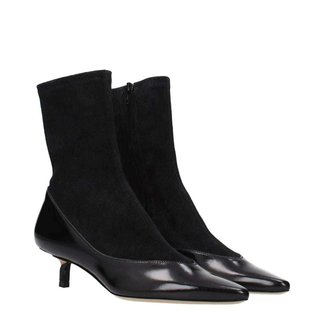 Jacquemus Sample Sale | Jacquemus Black Leather Ankle Boots - | Designer outlet