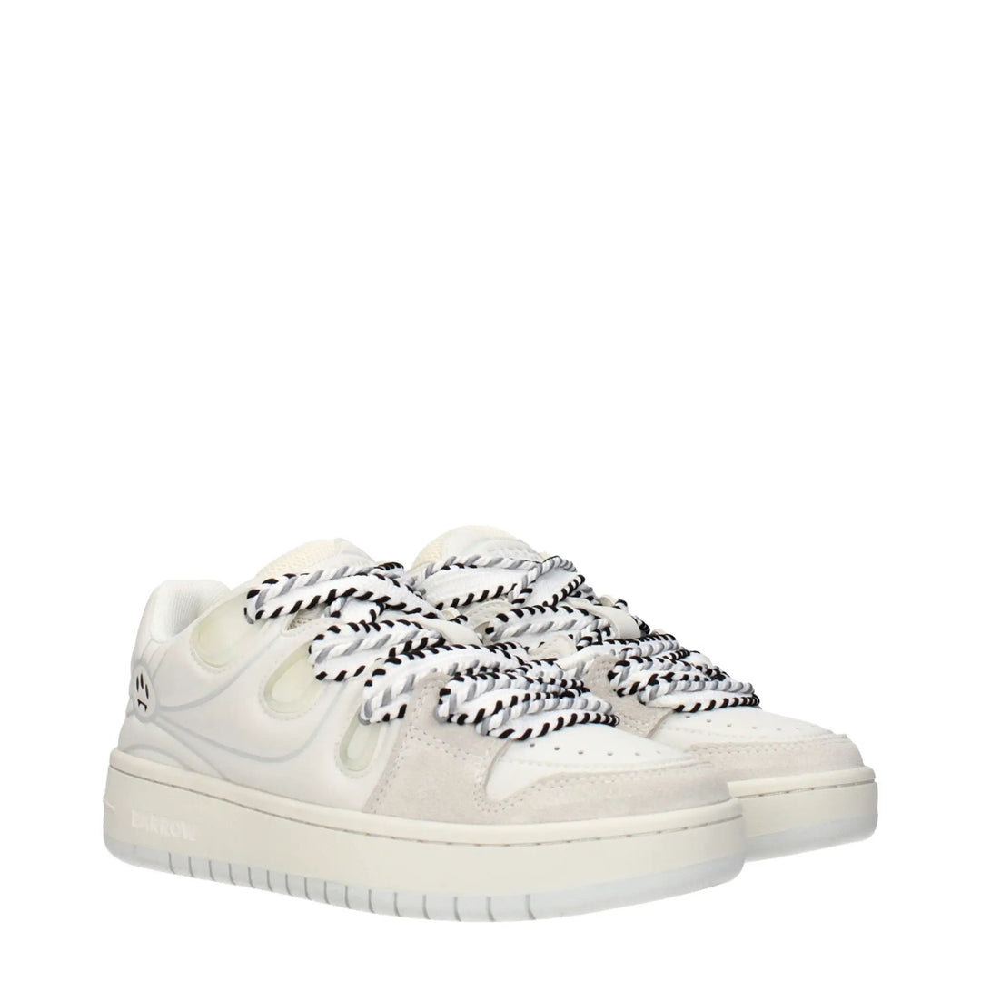 Barrow Sample Sale | Barrow White Leather Low Top Sneakers - | Designer outlet