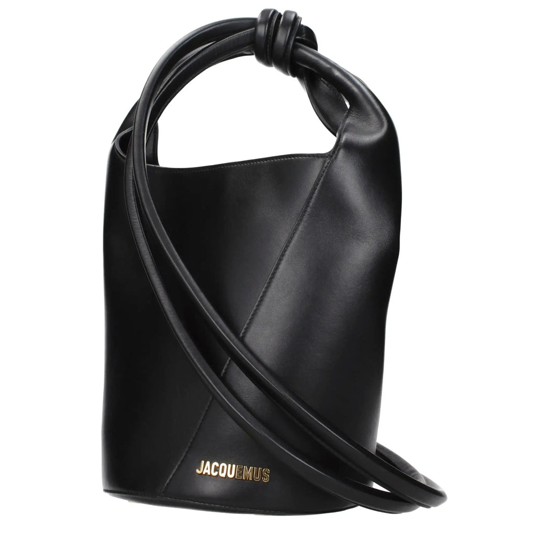 Jacquemus Sample Sale | Jacquemus Black Leather Crossbody Bag - | Designer outlet