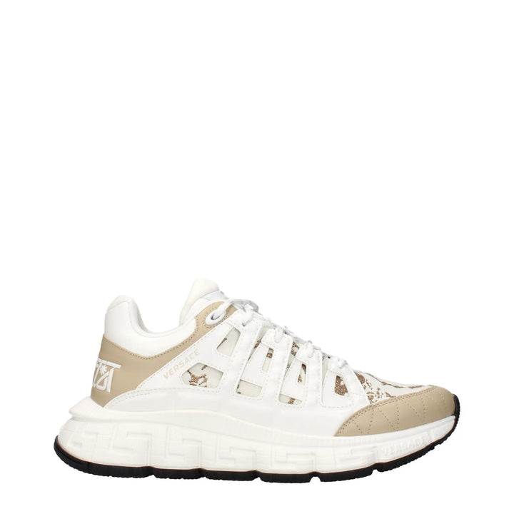 Versace Sample Sale | Versace White Fabric Athletic Sneakers - | Designer outlet