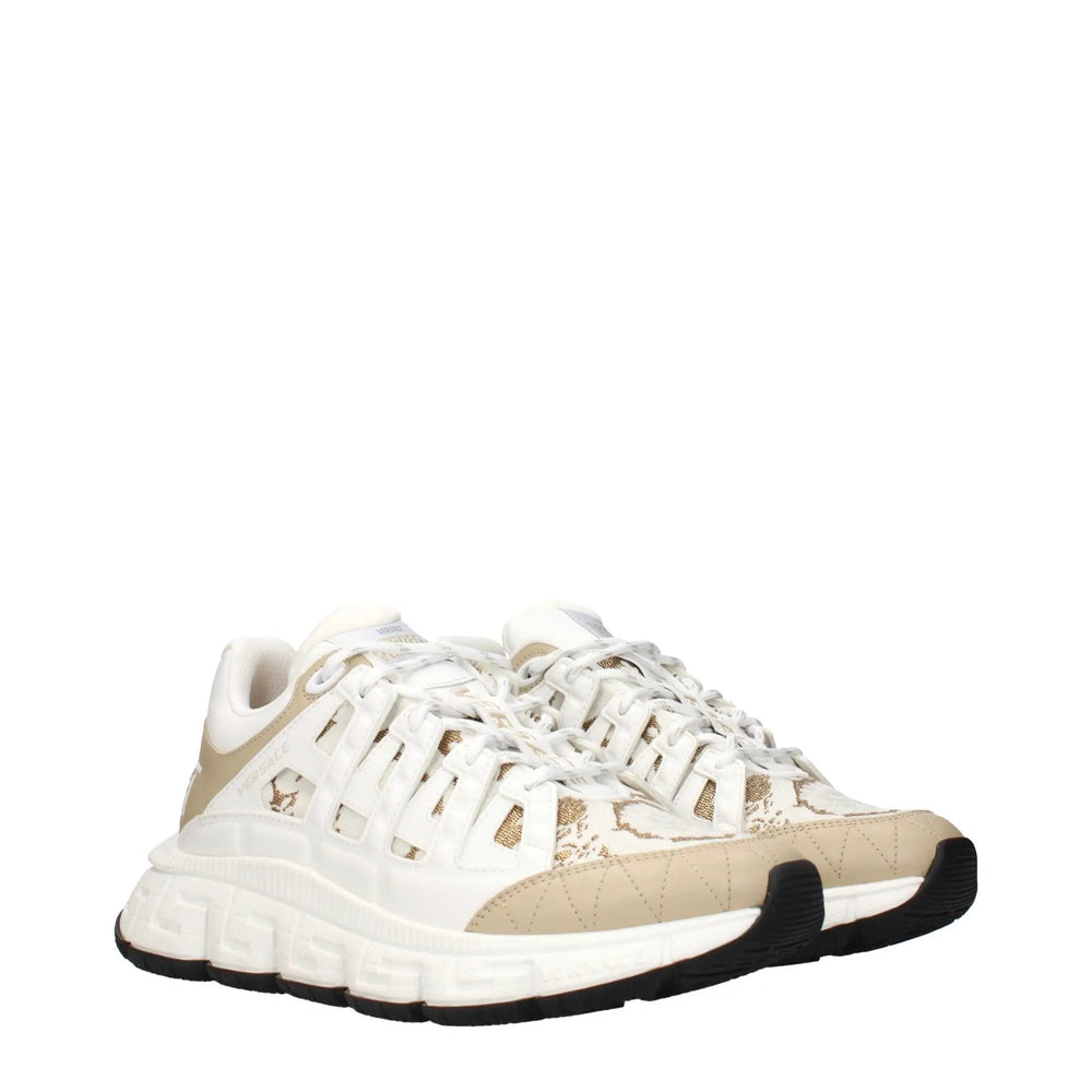 Versace Sample Sale | Versace White Fabric Athletic Sneakers - | Designer outlet