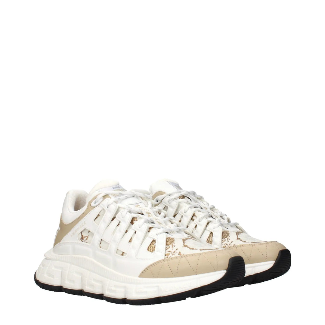 Versace Sample Sale | Versace White Fabric Athletic Sneakers - | Designer outlet