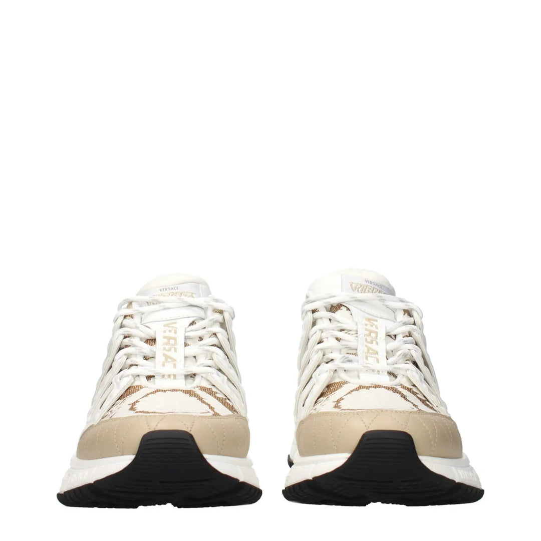 Versace Sample Sale | Versace White Fabric Athletic Sneakers - | Designer outlet