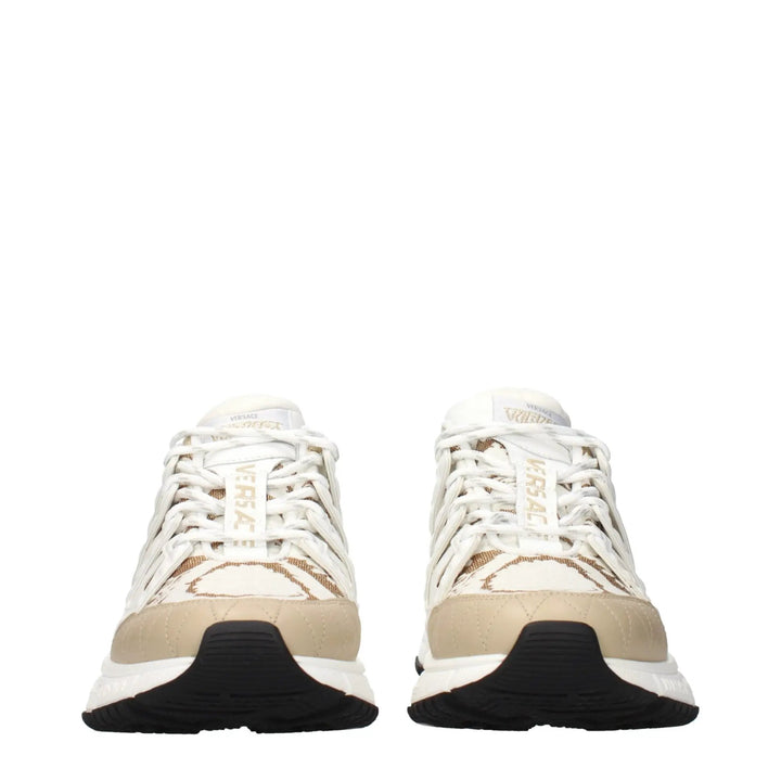 Versace Sample Sale | Versace White Fabric Athletic Sneakers - | Designer outlet