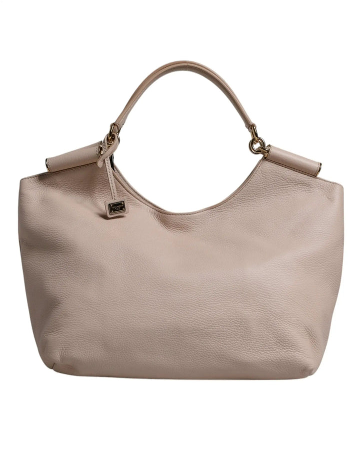 Dolce & Gabbana Sample Sale | Dolce & Gabbana Light Pink Leather Logo Plaque Tote Shoulder Borse Bag - | Designer outlet