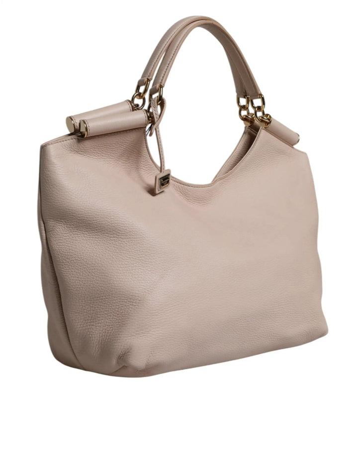 Dolce & Gabbana Sample Sale | Dolce & Gabbana Light Pink Leather Logo Plaque Tote Shoulder Borse Bag - | Designer outlet