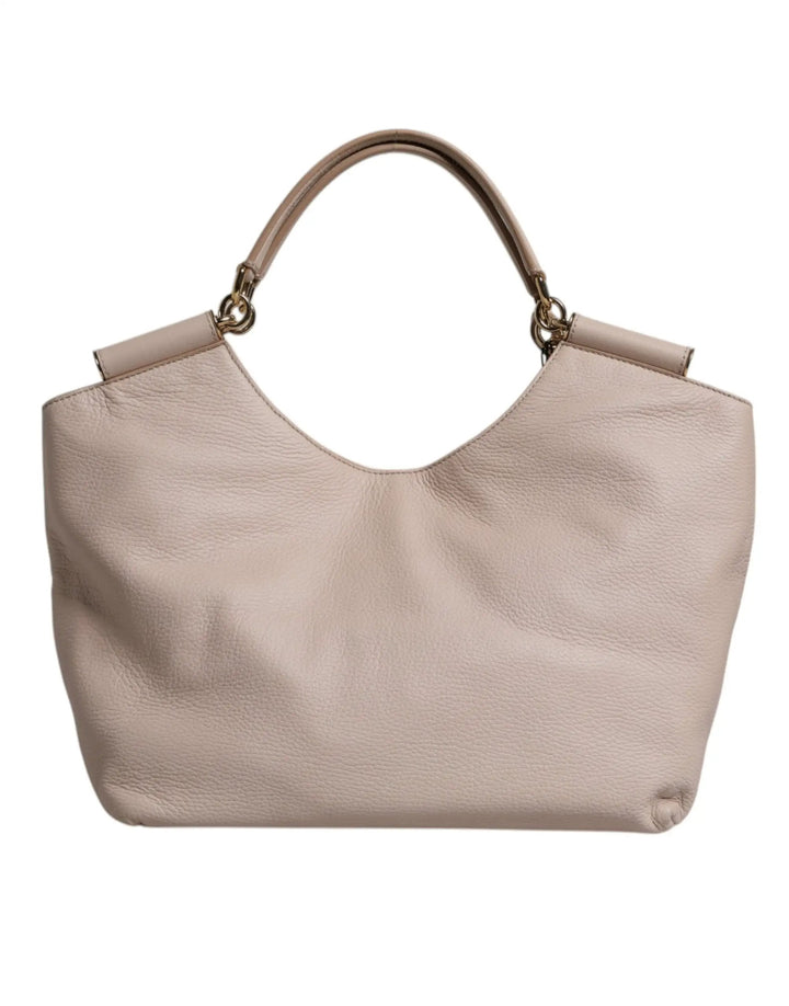 Dolce & Gabbana Sample Sale | Dolce & Gabbana Light Pink Leather Logo Plaque Tote Shoulder Borse Bag - | Designer outlet