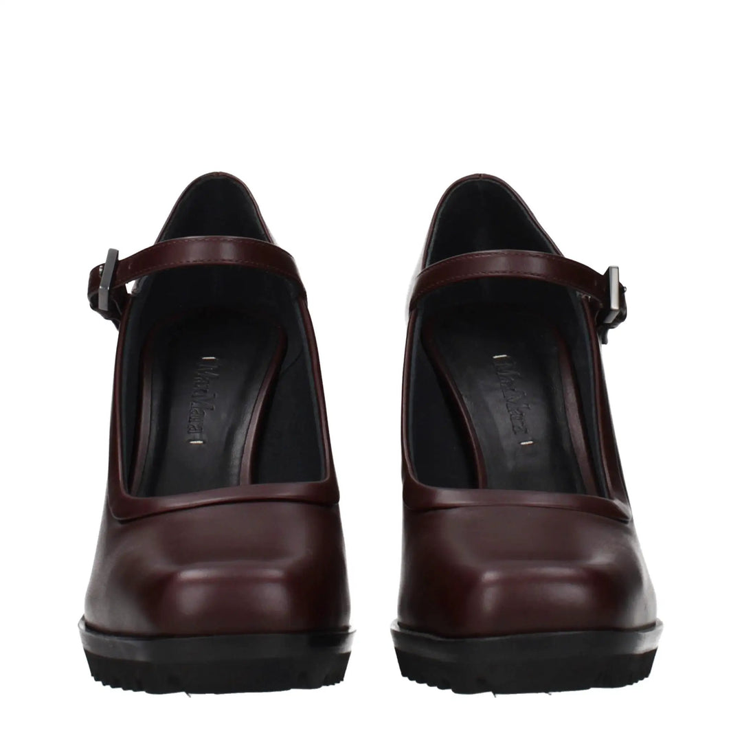 Max Mara Sample Sale | Max Mara Brown Leather High Heel Pumps - | Designer outlet