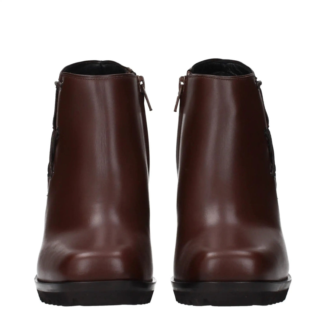 Max Mara Sample Sale | Max Mara Brown Leather Ankle Boots - | Designer outlet