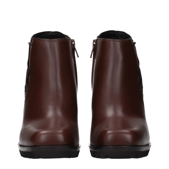 Max Mara Sample Sale | Max Mara Brown Leather Ankle Boots - | Designer outlet