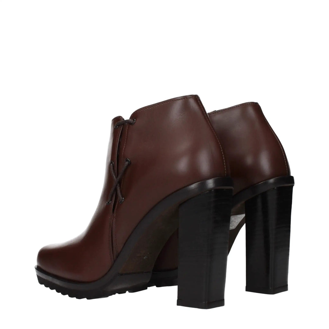 Max Mara Sample Sale | Max Mara Brown Leather Ankle Boots - | Designer outlet
