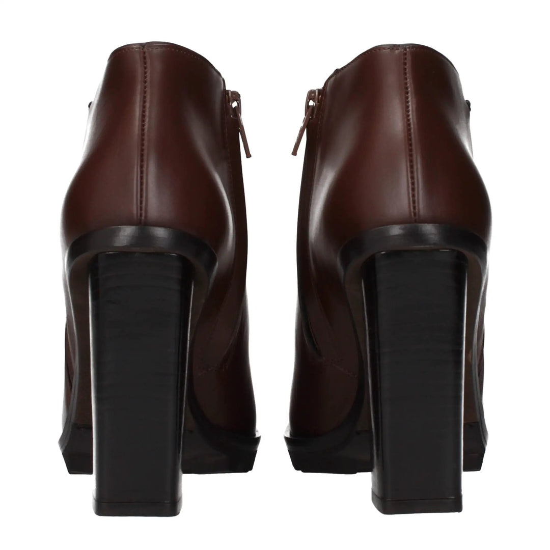 Max Mara Sample Sale | Max Mara Brown Leather Ankle Boots - | Designer outlet