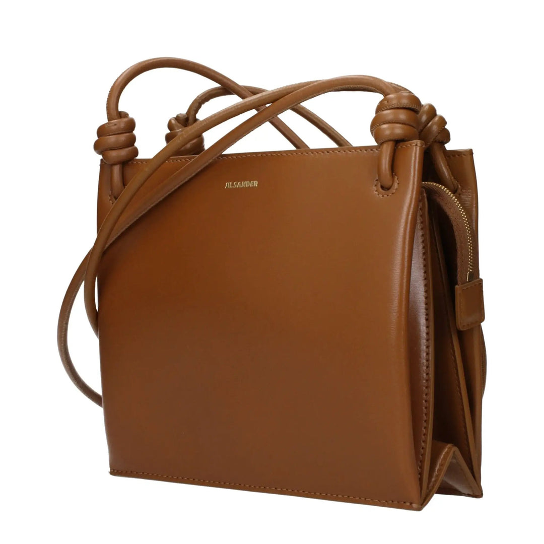 Jil Sander Sample Sale | Jil Sander Brown Leather Crossbody Bag - | Designer outlet