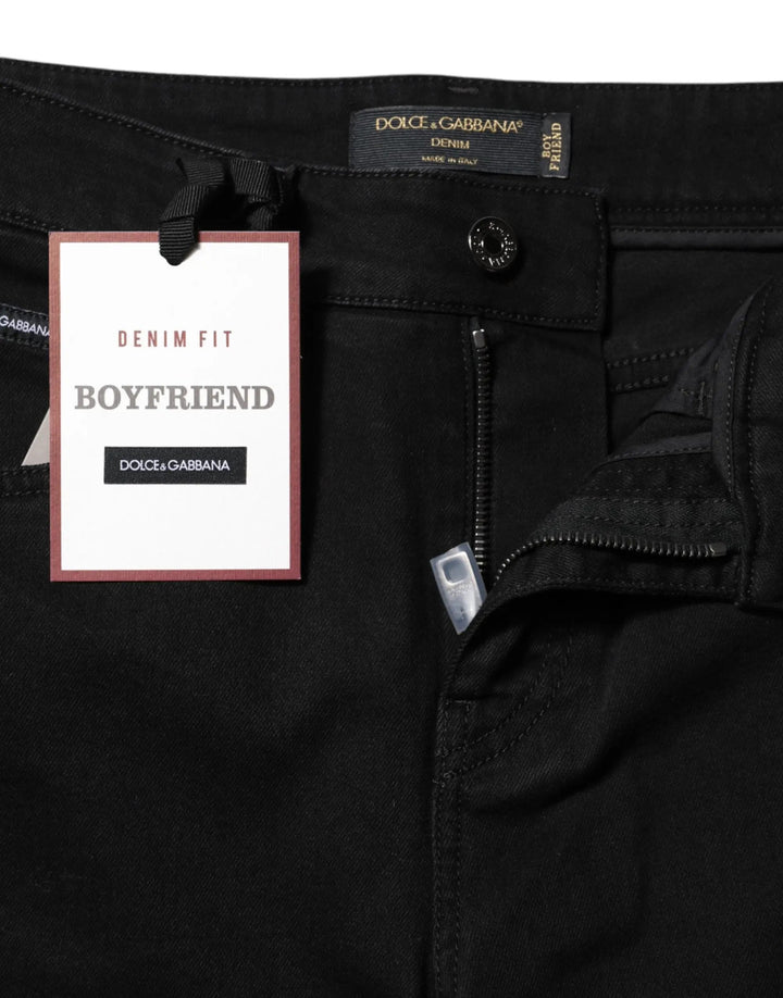 Dolce &amp; Gabbana Sample Sale | Dolce &amp; Gabbana Black Boyfriend Cotton Stretch Denim Jeans - | Designer outlet